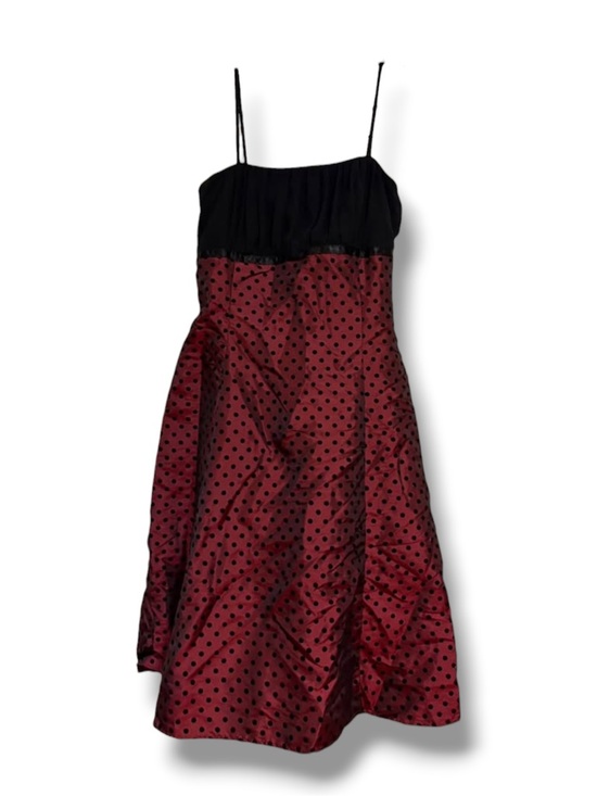 Jessica Dresses & Skirts - Jessica Red Polka Dot Skater Skirt with Black Dots